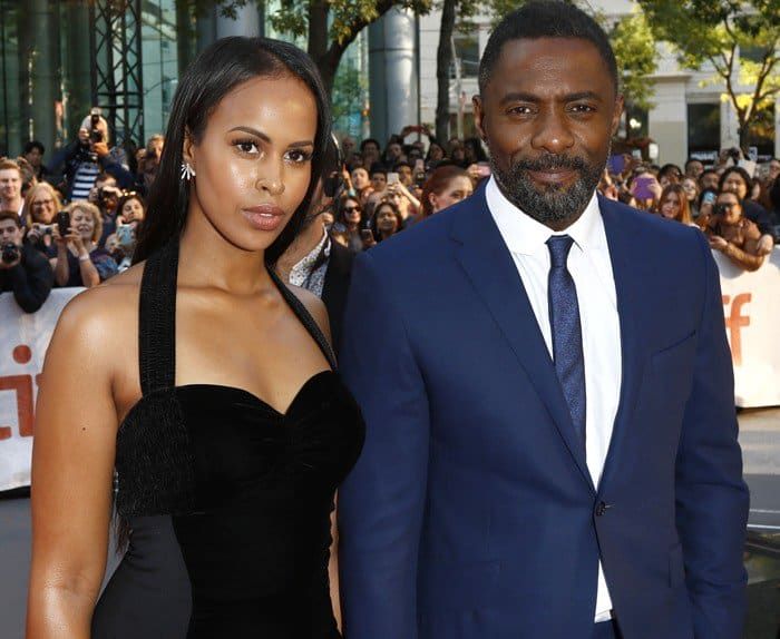 45-year-old English actor Idris Elba arriving with his 29-year-old girlfriend Sabrina Dhowre