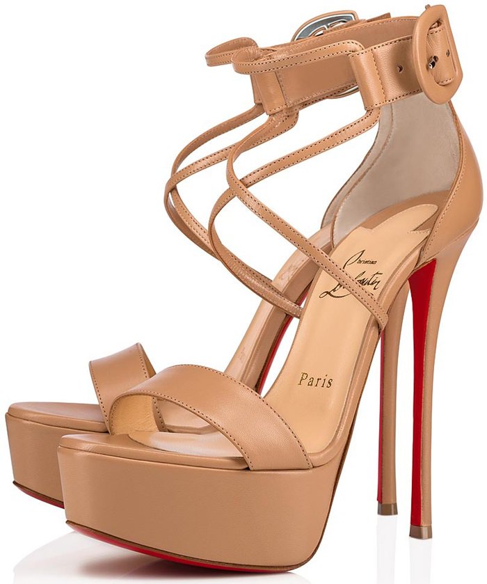 This impeccably crafted sandal in nude kidskin is the epitome of heightened glamour