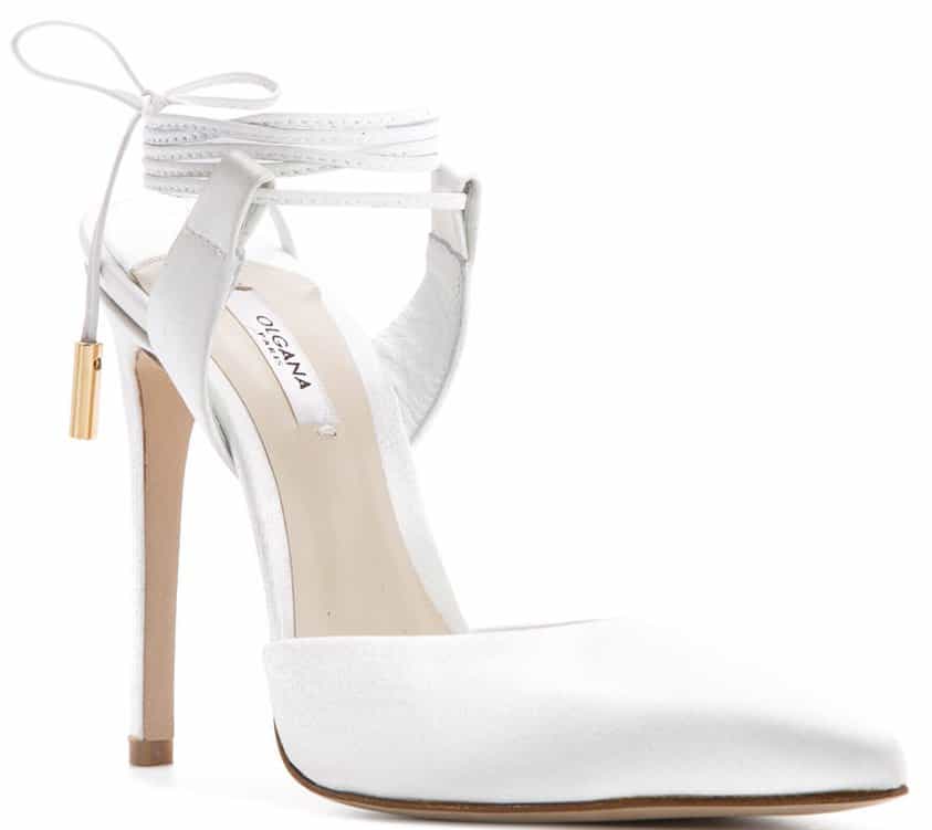 Olgana Paris "L'Attachante" ankle-tie pumps in white