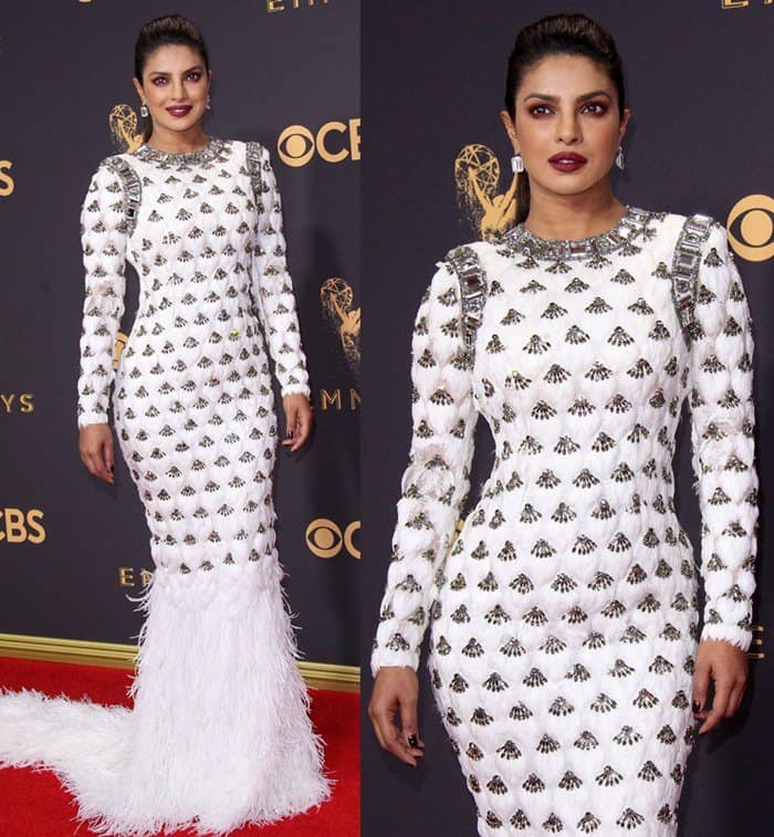 Priyanka Chopra attends the 69th Emmy Awards held at the Microsoft Theatre in Los Angeles on September 17, 2017