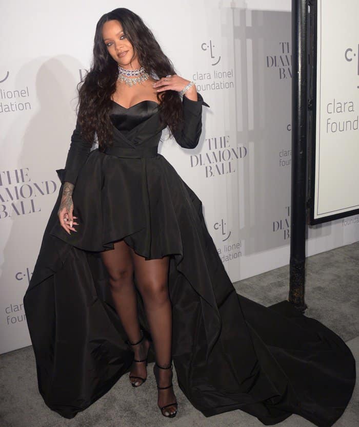 Rihanna looking glamorous at The Diamond Ball in New York.