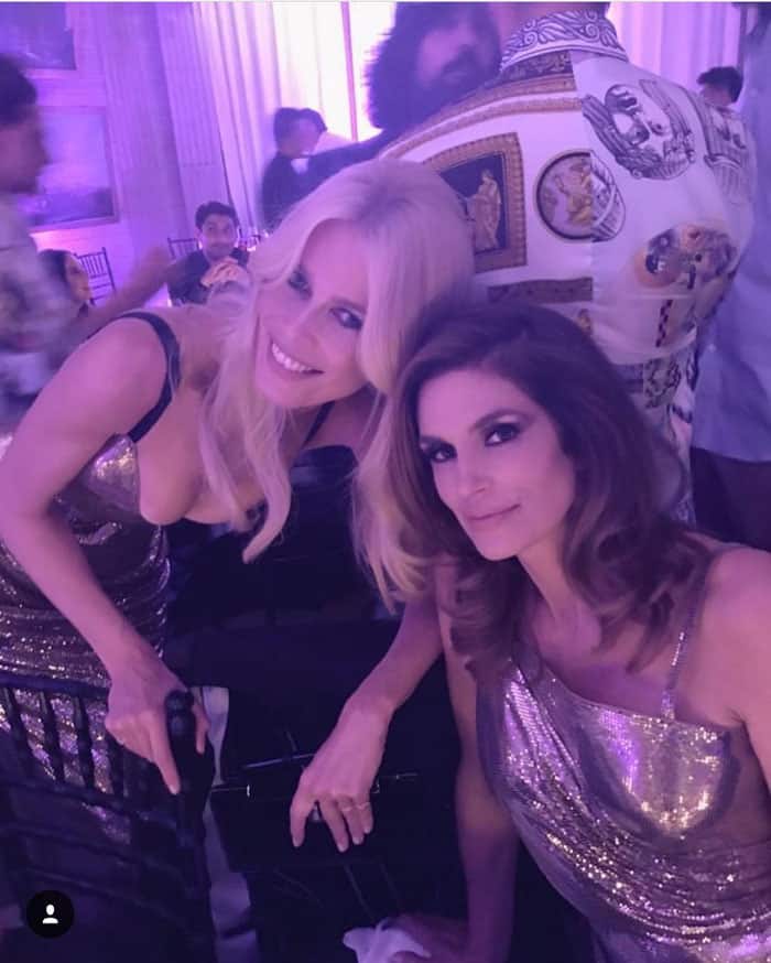 Claudia poses with her longtime friend Cindy Crawford
