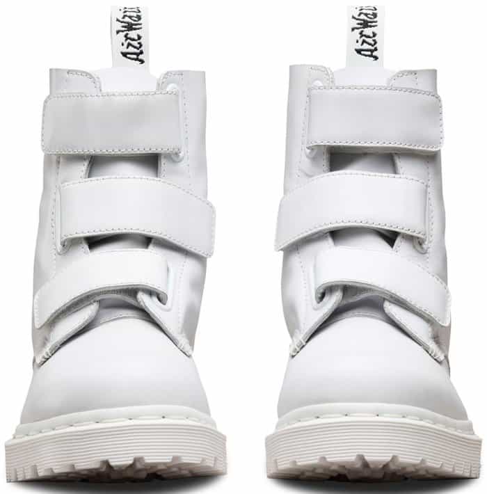 Dr. Martens "Coralia" boots in white Venice leather