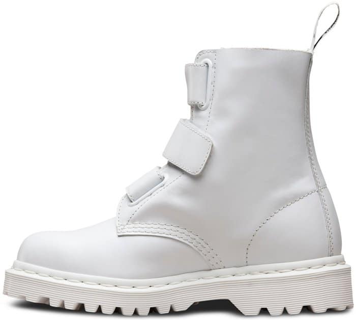 Dr. Martens "Coralia" boots in white Venice leather