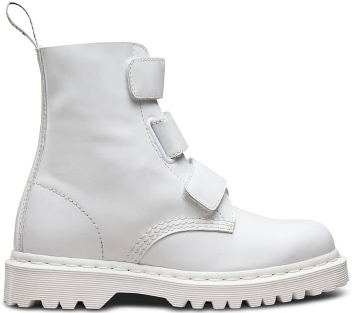 Dr. Martens "Coralia" boots in white Venice leather