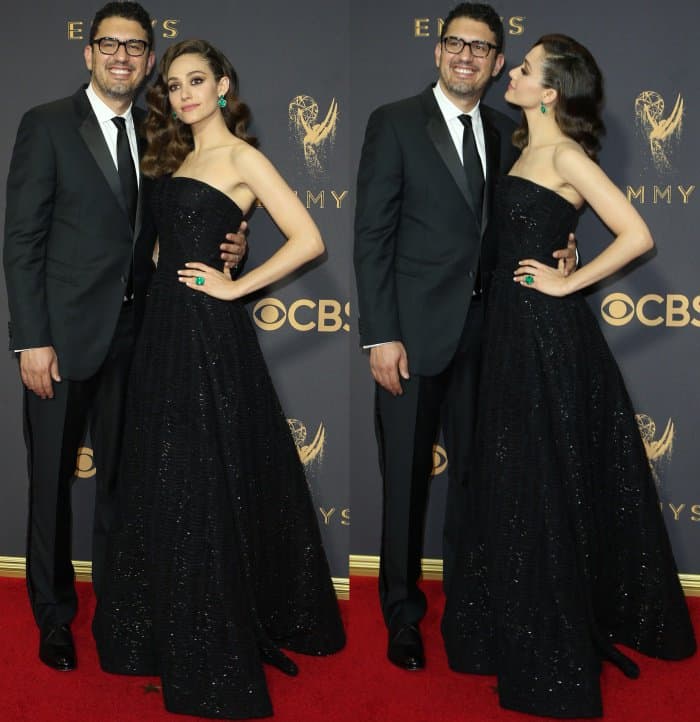 Emmy Rossum with husband Sam Esmail at the 69th Emmy Awards