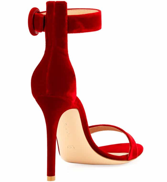 Gianvito Rossi "Portofino" sandals in red velvet