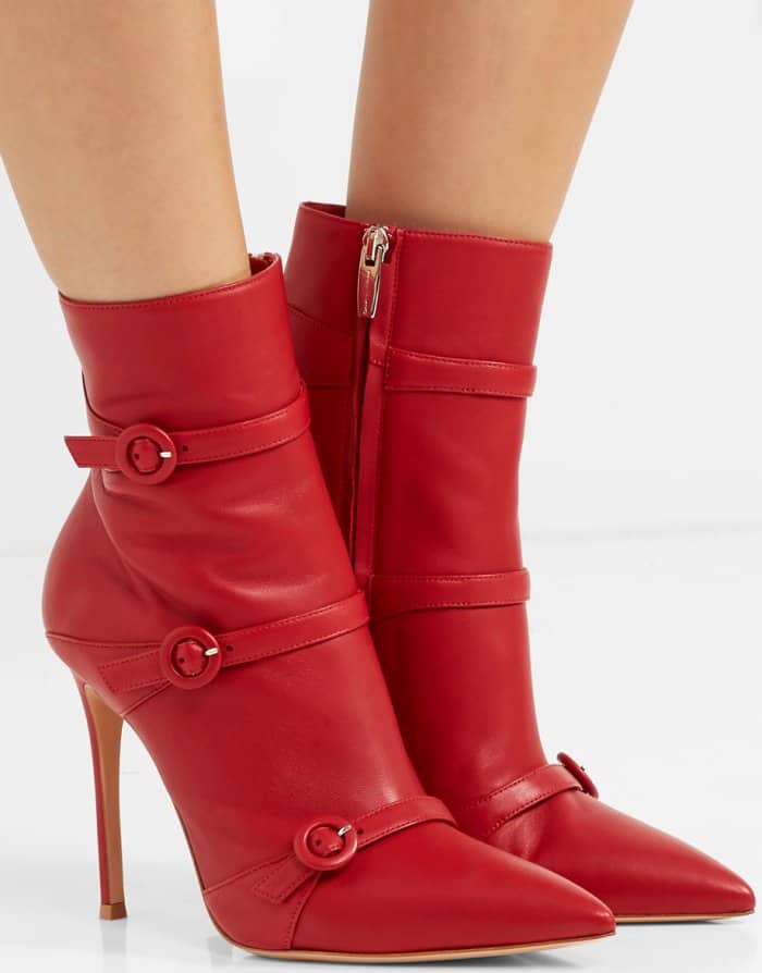 Gianvito Rossi "Robin" buckled leather ankle boots