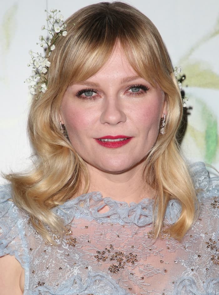 Kirsten Dunst wearing a Rodarte Spring 2018 look at the "Woodshock" premiere