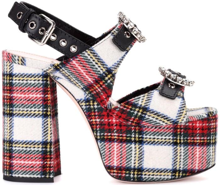 Miu Miu tartan platform sandals