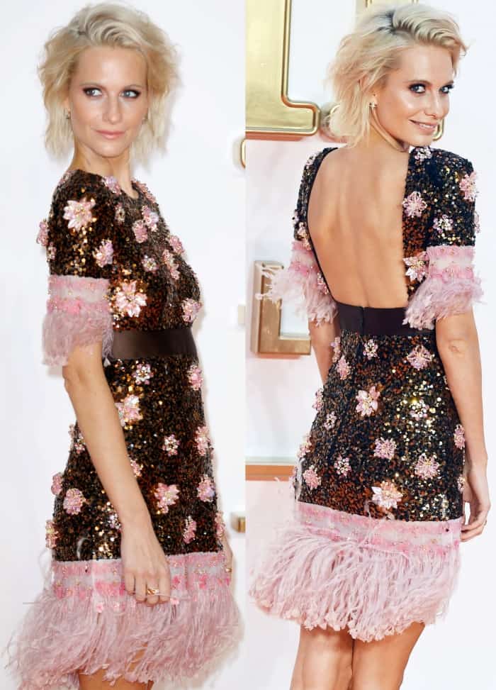 Poppy Delevingne wearing a Chanel Pre-Fall 2017 dress at the "Kingsman: The Golden Circle" world premiere