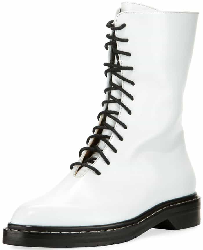 The Row "Fara" lace-up leather combat boots