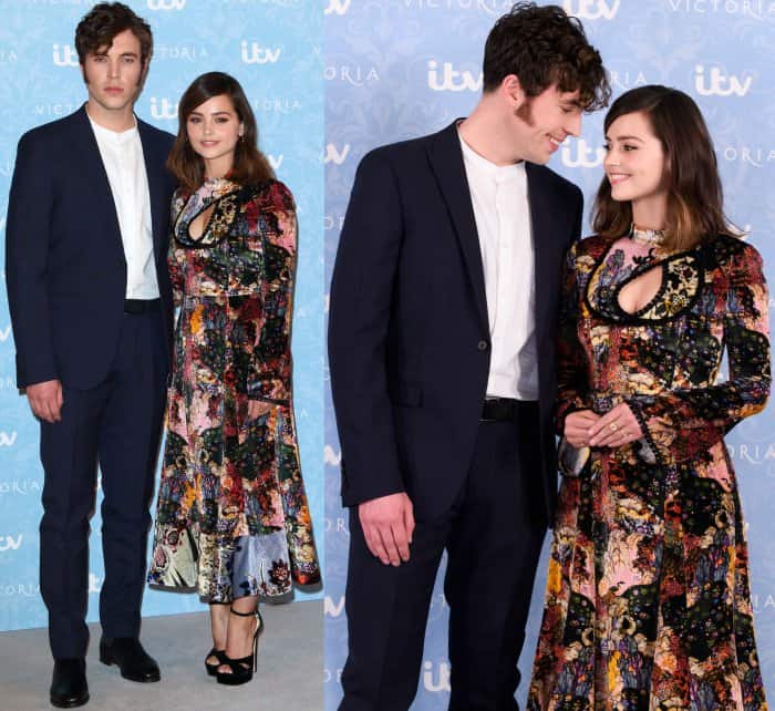 Tom Hughes and Jenna Coleman at the season 2 premiere of "Victoria" in London