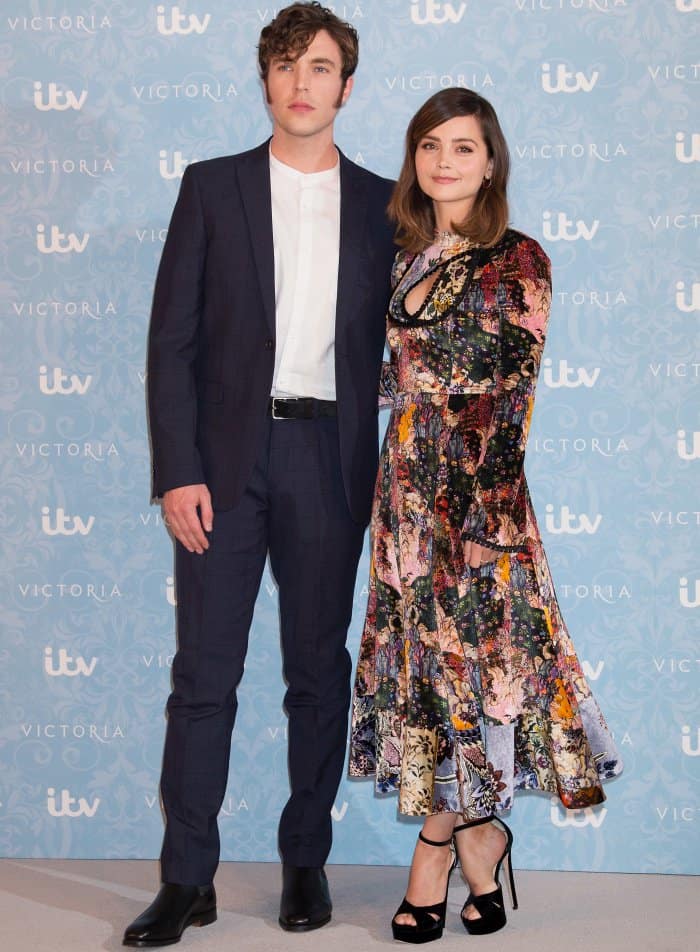 Tom Hughes and Jenna Coleman at the season 2 premiere of "Victoria" in London