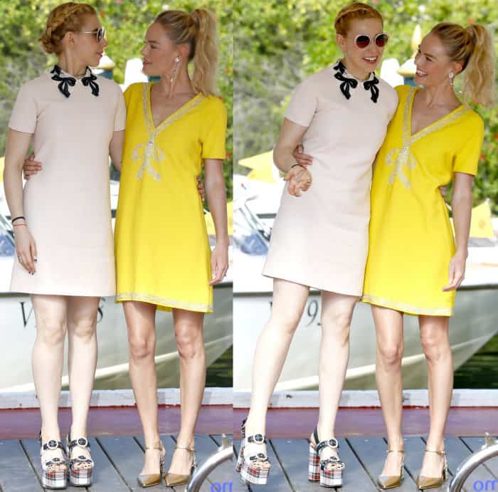 Zosia Mamet and Kate Bosworth wearing Miu Miu at the 74th Venice Film Festival