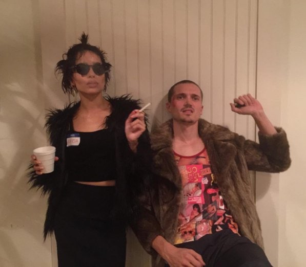 Zoë Kravitz and Karl Glusman dress up as Marla Singer and Tyler Durden from Fight Club for a Halloween celebration