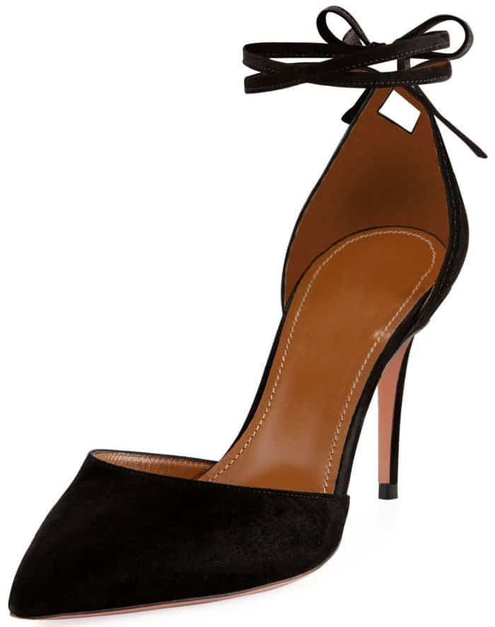 Black Aquazzura "Heart Breaker" Pumps