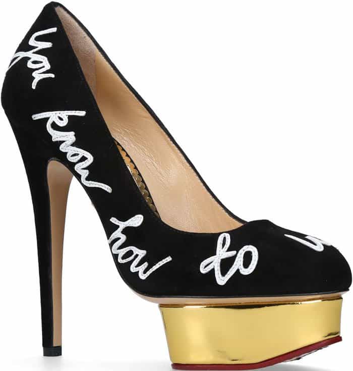 Charlotte Olympia Dolly suede platform pumps