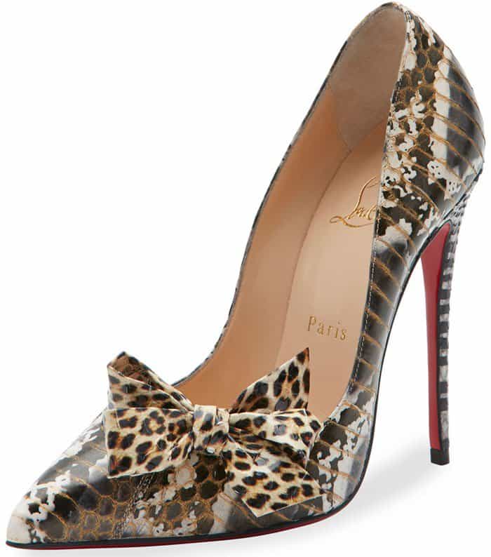 Christian Louboutin Madame Menodo Snakeskin 100mm Red Sole Pump