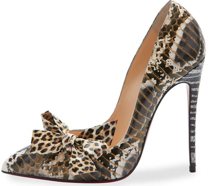 Christian Louboutin Madame Menodo Snakeskin 100mm Red Sole Pump