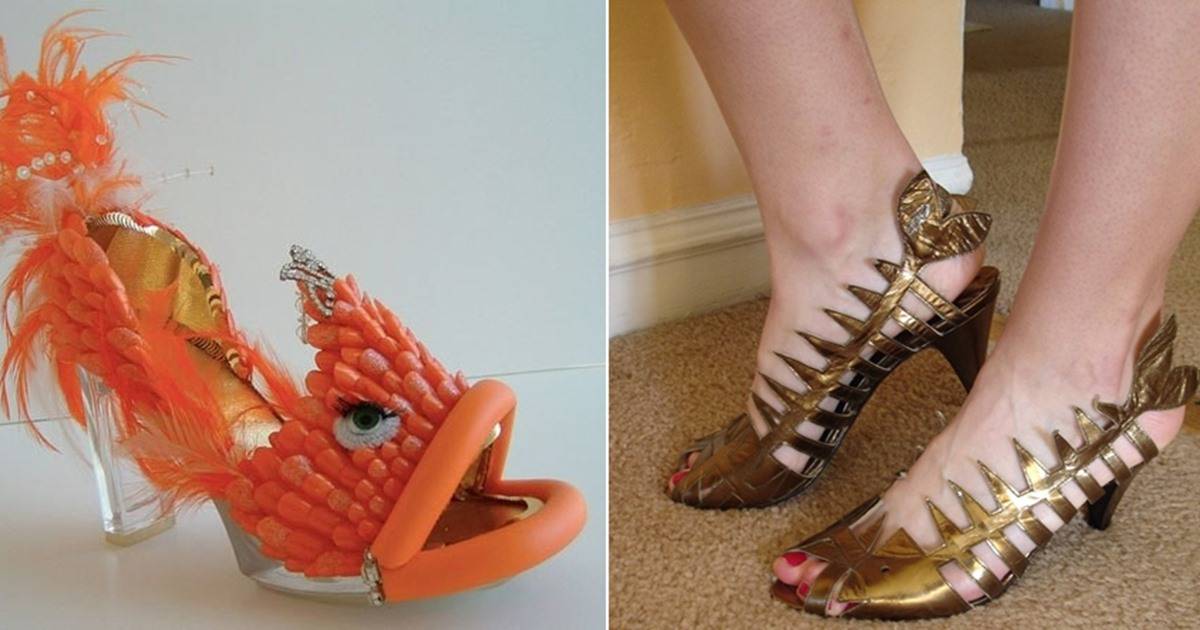 platform boots with goldfish