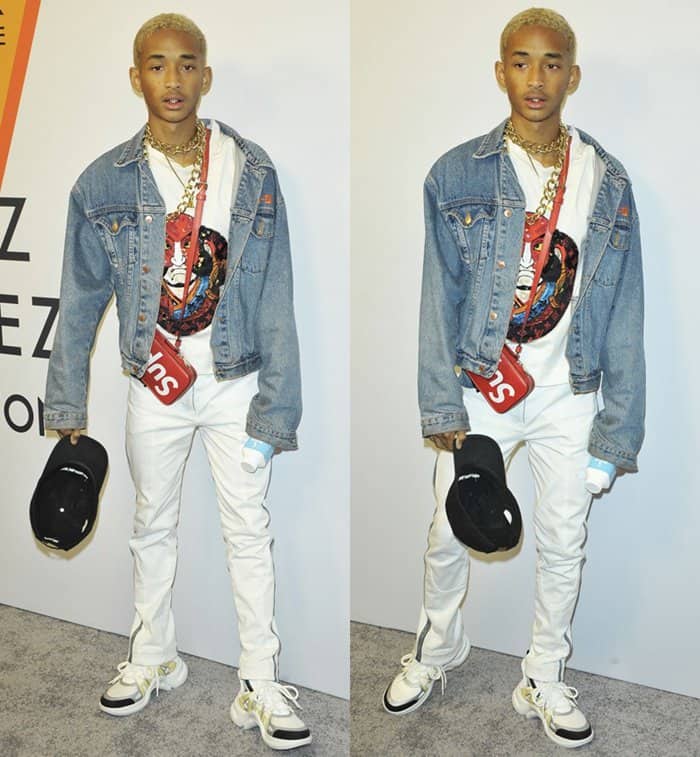 Jaden Smith attends the Louis Vuitton Exhibition in New York.