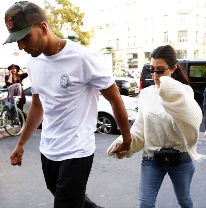 Kourtney Kardashian and her boyfriend Younes Bendjima enjoy a day together at the popular gaming place La Tête Dans Les Nuages