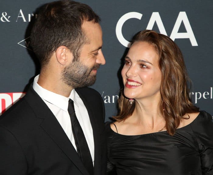 Look of love: Natalie Portman supports her husband, dancer, and choreographer Benjamin Millepied