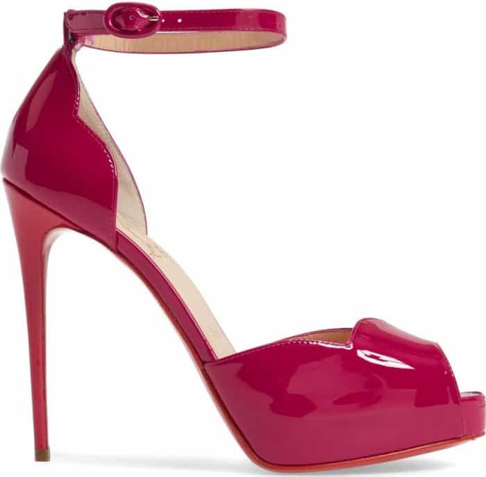Christian Louboutin "Aketata" sandals in ultra rose patent leather