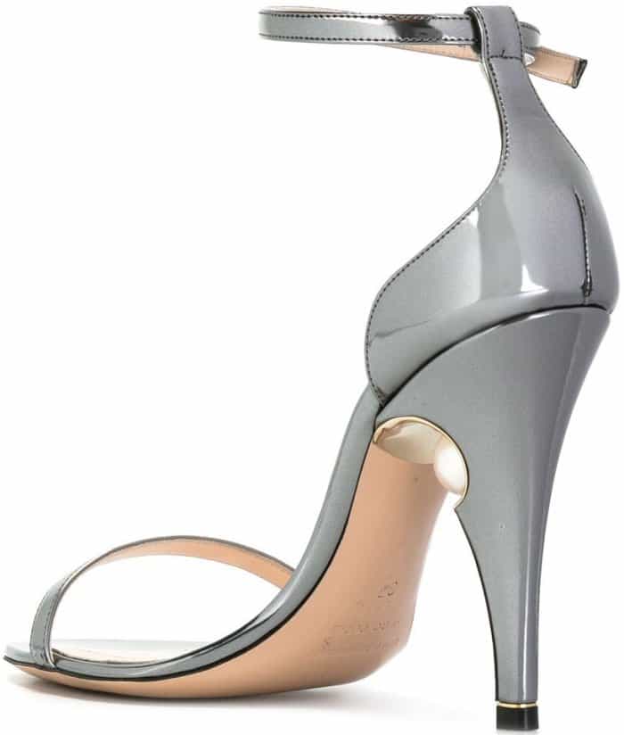 Nicholas Kirkwood "Penelope Pearl" sandals in ash metallic grey