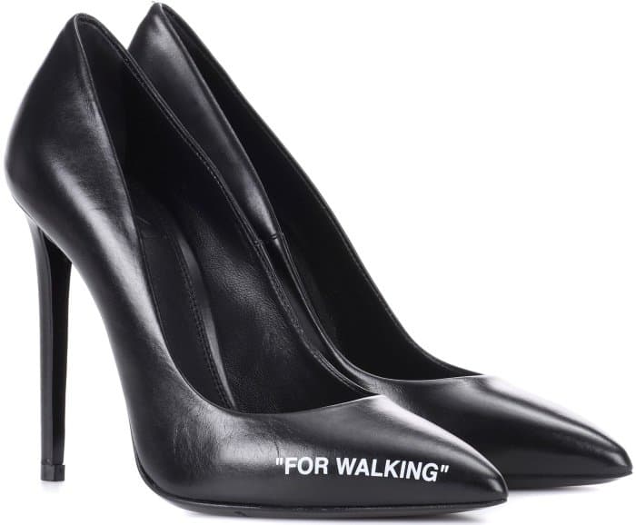 Off-White "For Walking" leather pumps
