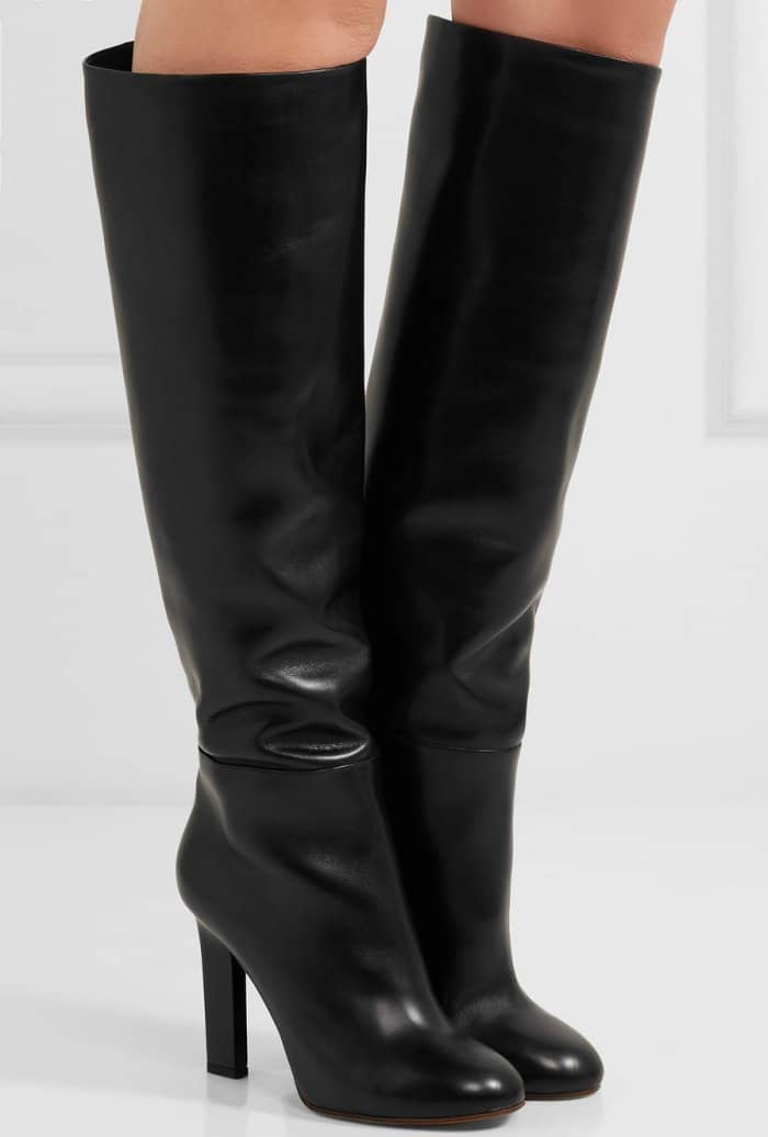 Victoria Beckham black leather knee boots