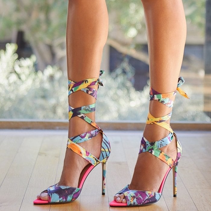 Colorful Ambelin Ankle-Tie Sandals