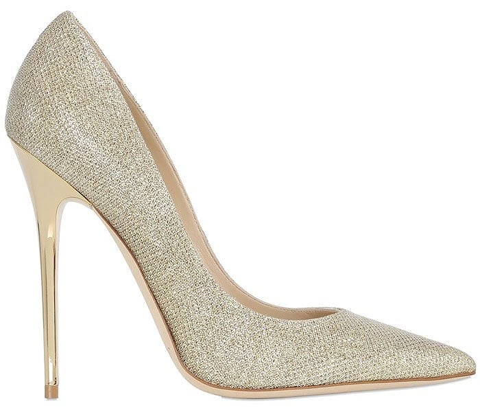 Jimmy Choo "Anouk" gold glitter pointy-toe pumps