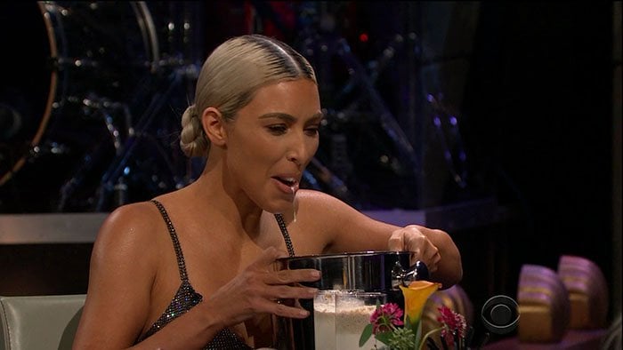 Kim Kardashian downed and then spit out a sardine smoothie