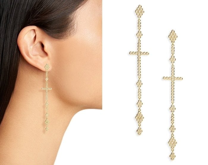 Melinda Maria Linear Cross Earrings