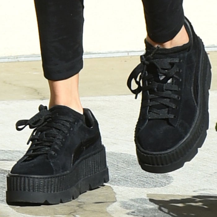 Selena Gomez switches to her Puma x Fenty by Rihanna creeper sneakers