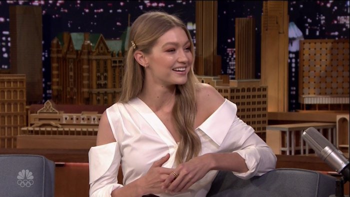 Gigi Hadid during an appearance on "The Tonight Show Starring Jimmy Fallon"