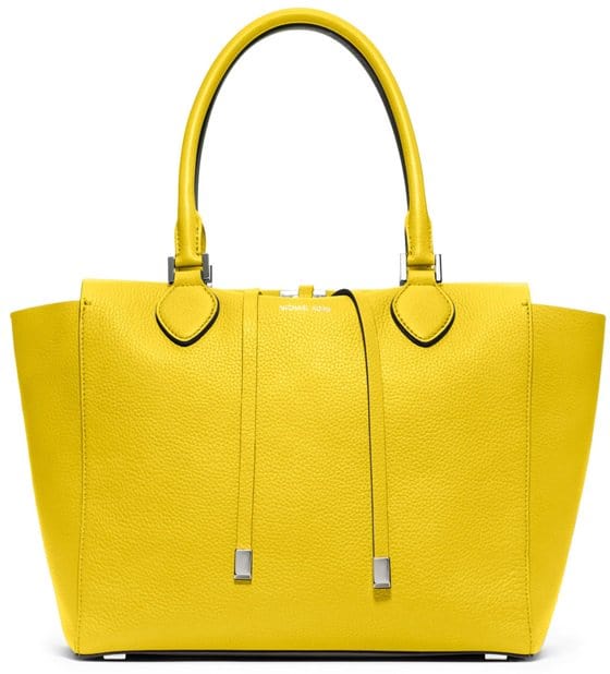 Michael Kors Large "Miranda" Grained Tote in Yellow