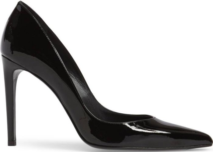 Stuart Weitzman "Curvia" pumps in black leather