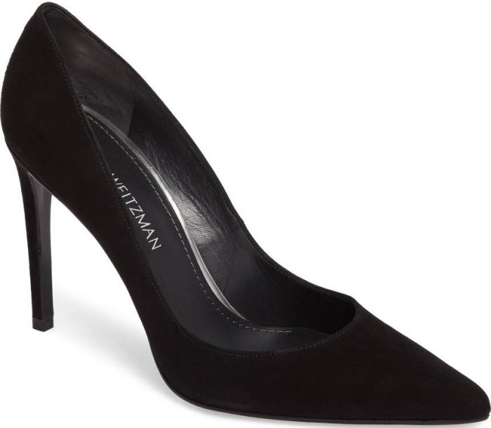 Stuart Weitzman "Curvia" pumps in black suede