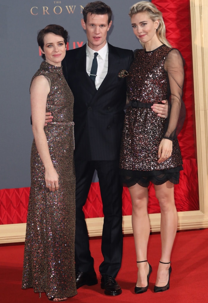 Claire Foy, Matt Smith, and Vanessa Kirby at Netflix’s "The Crown" Season 2 world premiere