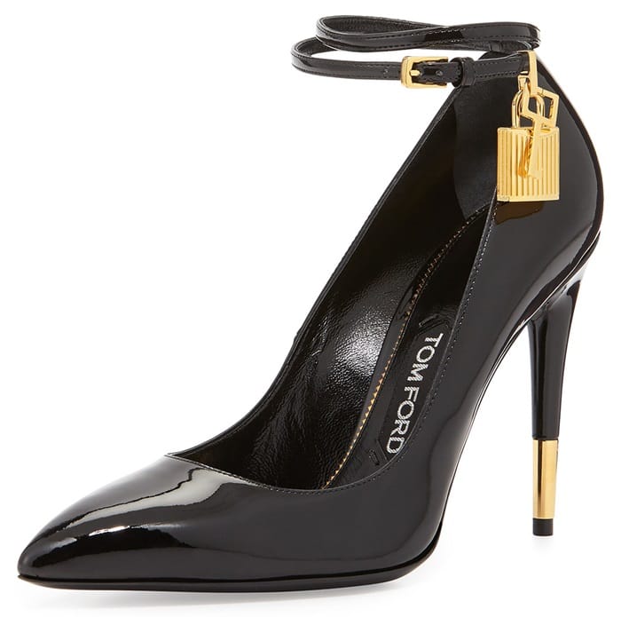 Tom Ford Padlock-Ankle-Strap Pointy-Toe Pumps