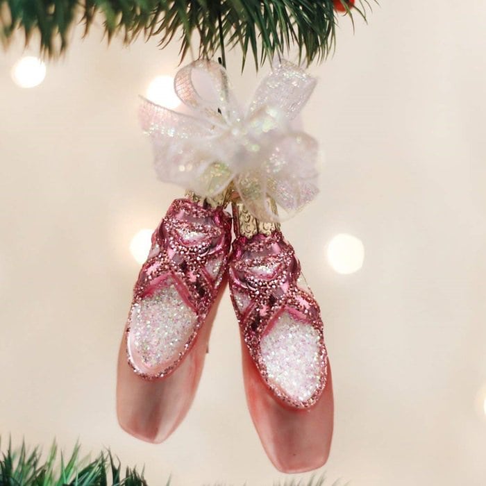 Ballet Slippers Glass Blown Ornaments
