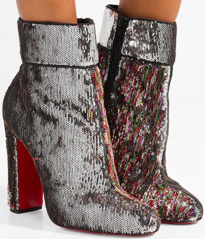 Christian Louboutin Moulamax 100 sequined leather ankle boots