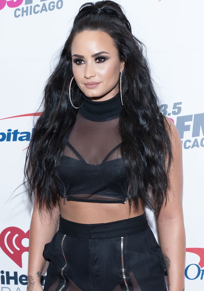 Demi Lovato at 103.5 KISS FM's 2017 iHeartRadio Jingle Ball in London on December 13, 2017