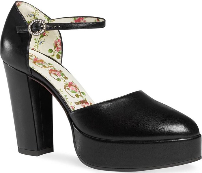 Gucci "Agon" Ankle Strap Platform Pumps