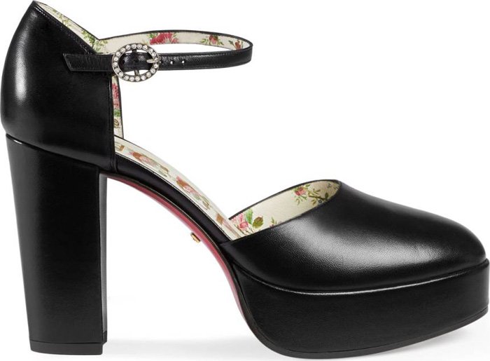 Gucci "Agon" Ankle Strap Platform Pumps