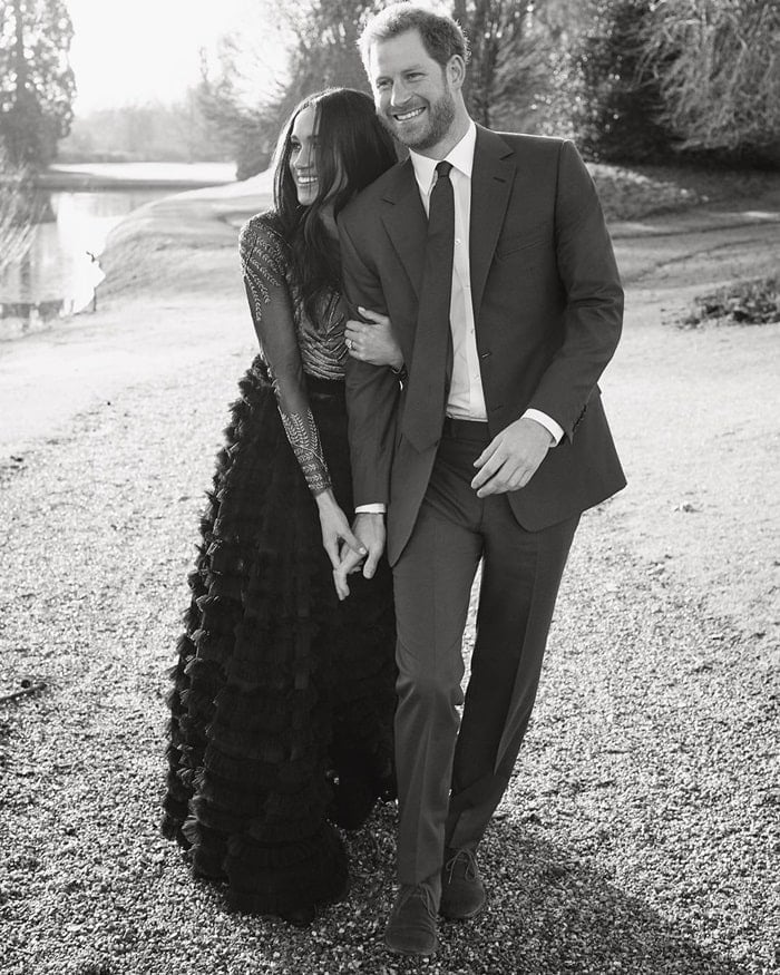 Shared by @kensingtonroyal with the caption 'Thank you so much for all of the wonderful comments following the release of Prince Harry and Ms. Meghan Markle's engagement photographs.The couple are so grateful for the warm and generous messages they have received during such a happy time in their lives.As a way to say thank you, they have decided to share this candid photograph from the day of their portrait sittings directly with all of you.' 