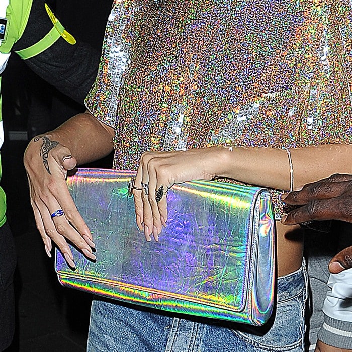 A closer look at Ri-Ri's iridescent clutch from Stella McCartney